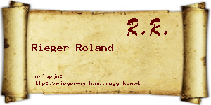 Rieger Roland névjegykártya